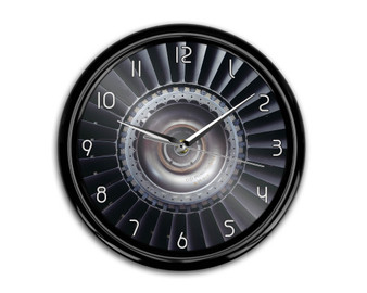 Real Jet Engine Printed Wall Clocks