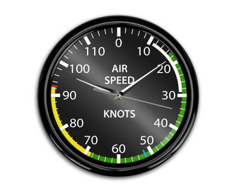 Airplane Instruments (Airspeed) Designed Wall Clocks