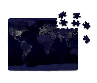 World Map From Space Printed Puzzles