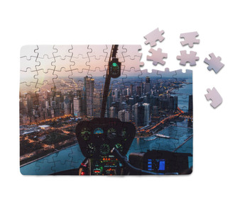 Amazing City View from Helicopter Cockpit Printed Puzzles