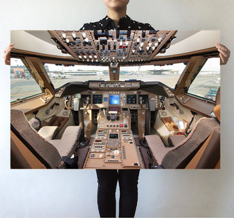 Boeing 747 Cockpit Printed Posters