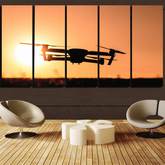 Amazing Drone in Sunset Printed Canvas Prints (5 Pieces)