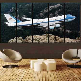 Cruising United States of America Boeing 747 Printed Canvas Prints (5 Pieces)