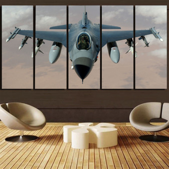 Cruising Fighting Falcon F16 Printed Canvas Prints (5 Pieces)