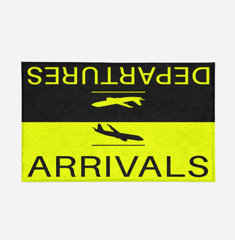 Departure and Arrivals (Yellow) Designed Door Mats