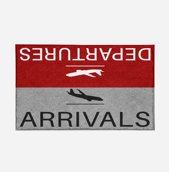 Departure and Arrivals (Red) Designed Door Mats