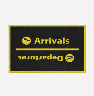 Arrival and Departures 4 (Black) Designed Door Mats