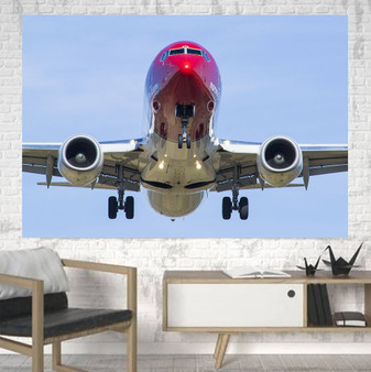 Face to Face with Norwegian Boeing 737 Printed Canvas Posters (1 Piece)