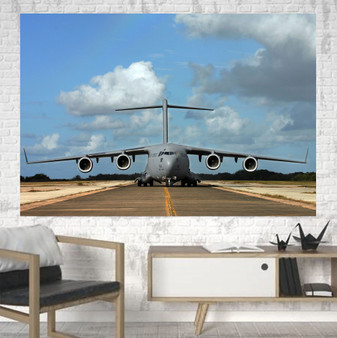 Face to Face with Military Cargo Airplane Printed Canvas Posters (1 Piece)