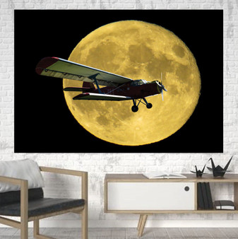 Antonov-2 With Moon Printed Canvas Posters (1 Piece)
