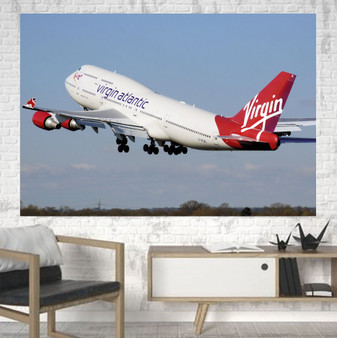 Virgin Atlantic Boeing 747 Printed Canvas Posters (1 Piece)