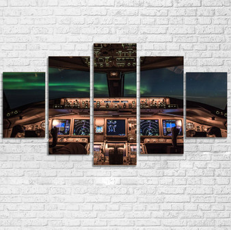 Boeing 777 Cockpit Printed Multiple Canvas Poster