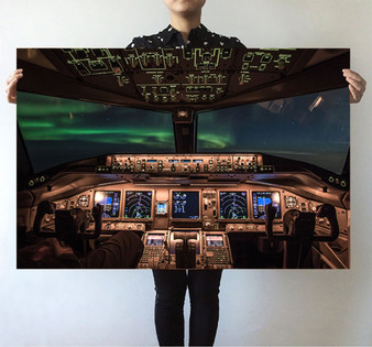 Boeing 777 Cockpit Printed Posters