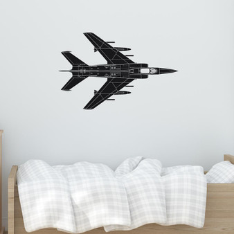 Detailed Superjet from Above Designed Wall Sticker