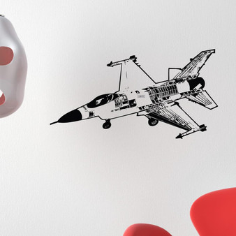Very Detailed Fighting Falcon F16 Designed Wall Sticker