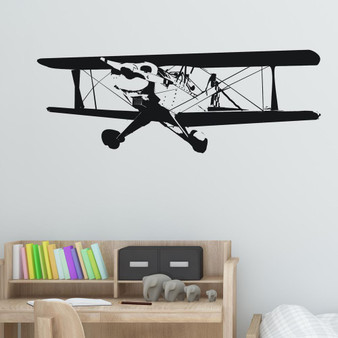 Double Decker Show Aircraft Designed Wall Sticker