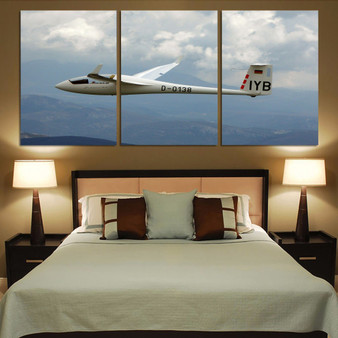 Cruising Glider at Sunset Printed Canvas Posters (3 Pieces)