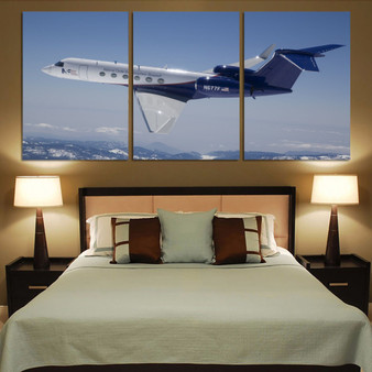 Cruising Gulfstream Jet Printed Canvas Posters (3 Pieces)