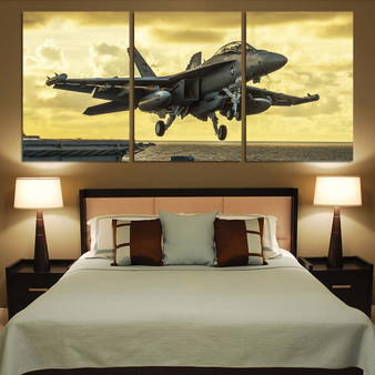Departing Jet Aircraft Printed Canvas Posters (3 Pieces)