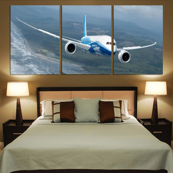 Cruising Boeing 787 Printed Canvas Posters (3 Pieces)