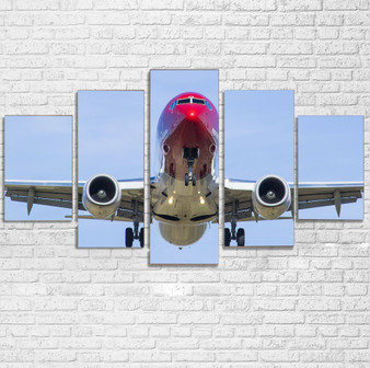 Face to Face with Norwegian Boeing 737 Printed Multiple Canvas Poster