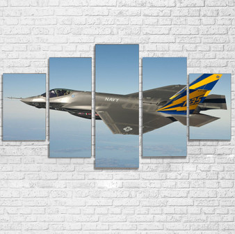 Cruising Fighting Falcon F35 Printed Multiple Canvas Poster