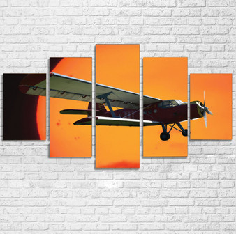 Amazing Antonov-2 With Sunset Printed Multiple Canvas Poster