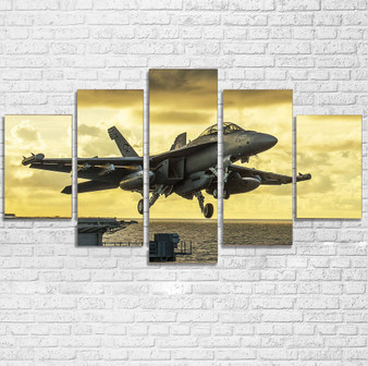 Departing Jet Aircraft Printed Multiple Canvas Poster