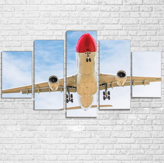 Beautiful Airbus A330 on Approach Printed Multiple Canvas Poster