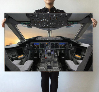 Boeing 787 Cockpit Printed Posters