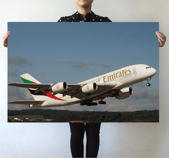 Departing Emirates A380 Printed Posters