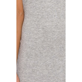 Grey Ribbed Knit Halter Backless Dress