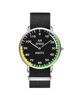 Airplane Instrument Series (Airspeed) Leather Strap Watches