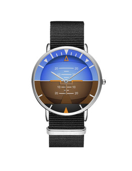 Airplane Instrument Series (Gyro Horizon 2) Leather Strap Watches