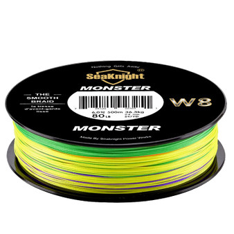 SeaKnight Monster W8 500M 8 Strands Fishing Line Multi-Colors 20-100LB Salt Water Braided Wire