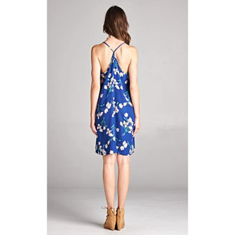 Women's V Neck Floral Print Summer Dress