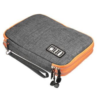 Portable Data Cable Storage Bag Double Layer USB Gadget Organizer Digital Pouch Outdoor Travel