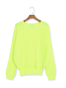 Autumn loose Candy Colors Irregular Long Sleeve Woolen Sweaters