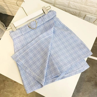 Georgia Plaid Belted Mini Skirt