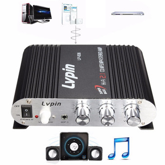 Lvpin LP-838 Car Home Mini Hi-Fi Stereo Amplifier Booster Radio MP3 Super Bass 200W 2.1ch 12V