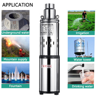 200W/280W Ultra Quiet 24V/48V Lift 60M 16L/min Submersible Solar Water Pump Deep Well