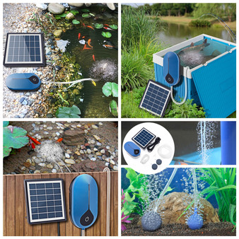 AP008 Solar Power Oxygen Pump Solar Powered Air Pump Kit 1.5W Solar Panel for Fish Pond Aquaculture