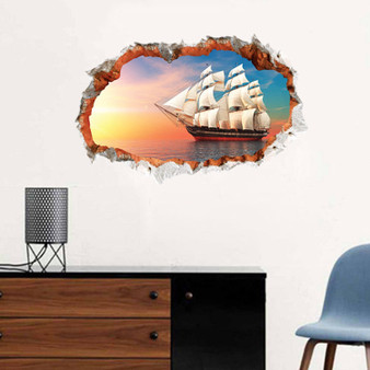 Miico 3D Creative PVC Wall Stickers Home Decor Mural Art Removable Navigation Wall Decals