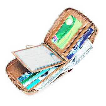 BULLCAPTAIN Men Genuine Leather Multi-Card Holder Wallet