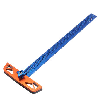 Drillpro 300/400mm Adjustable Angle Woodworking T Ruler Hole Positioning Crossed Marking Gauge Scriber Measuring Tool