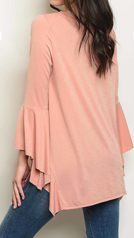 PEACH DREAM BELL SLEEVE TOP