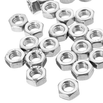 Suleve™ MXSN1 50Pcs Stainless Steel Metric Coarse Pitch Screw Thread Hexagon Nuts M2 M3 M4 M5 M6