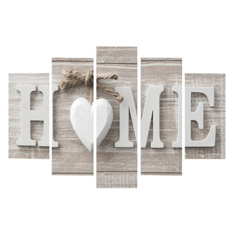 5 Panels Love HOME Wall Art Print Pictures Canvas Wall Art Prints Unframed For Home Decorations