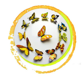 12Pcs 3D Colorful Butterfly Wall Sticker Fridge Magnet Home Decor Art Applique