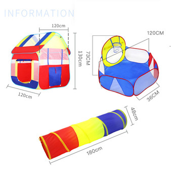 3 IN 1 Indoor Outdoor Triangle and Hexagon Detachable Tent Childrens Play Toys with Zippered Storage Bag